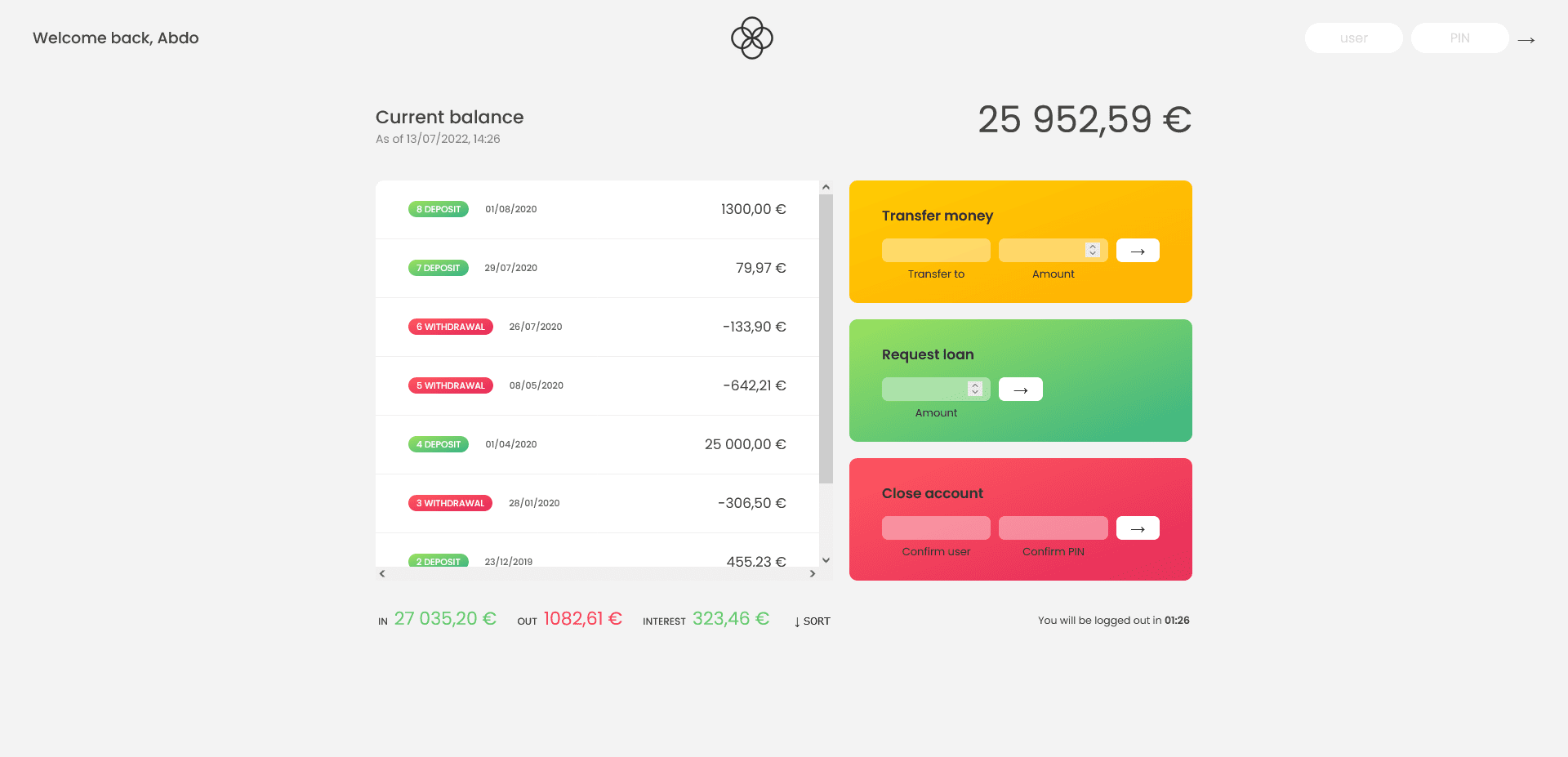 Bank trading system